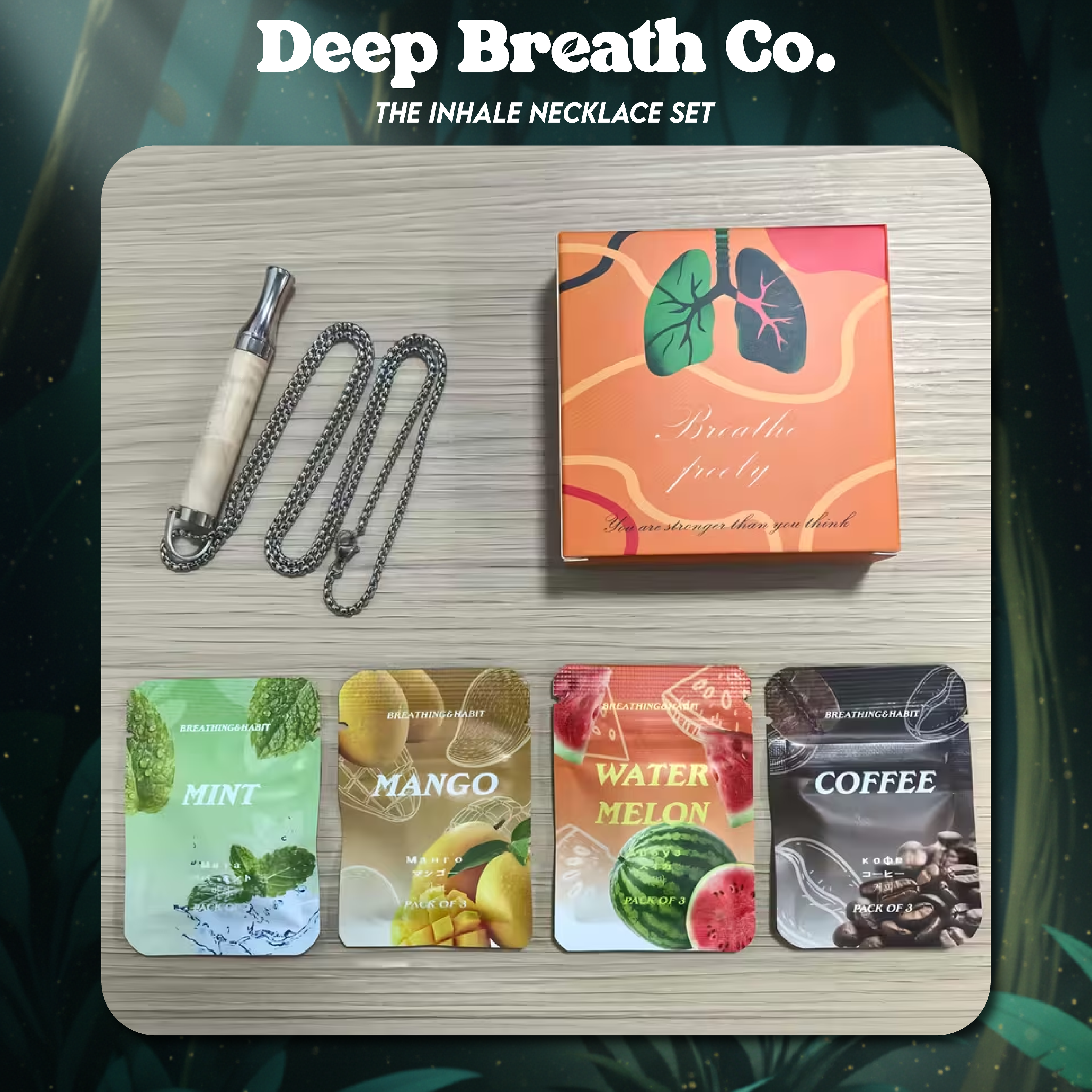 The Deep Breath Co. Inhale Necklace Set